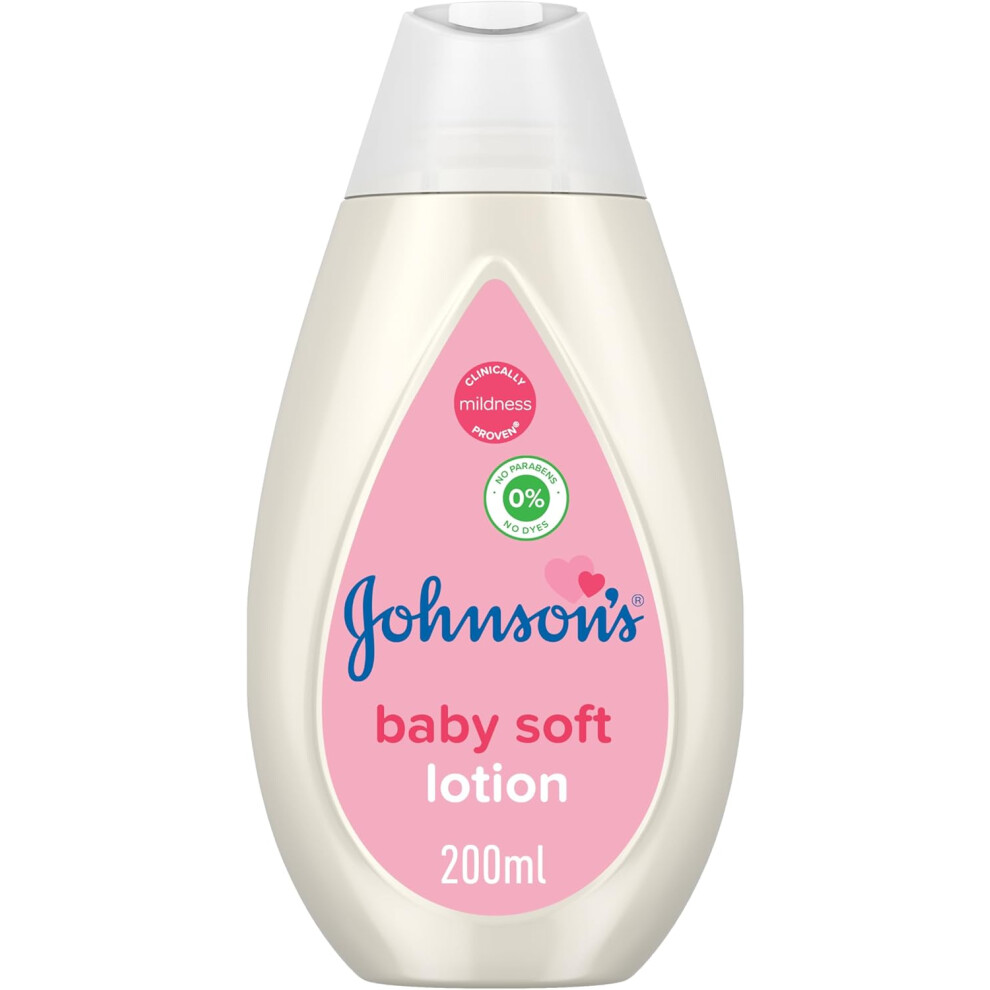 Johnson's Baby 24-Hour Moisture Soft Lotion 200ml | Mildness Formula for Delicate Skin | Gentle & Nourishing Hydrating Lotion for Babies