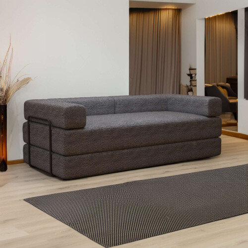 (Grey, 203cm) Modern Sofa Bed - No Assembly 2