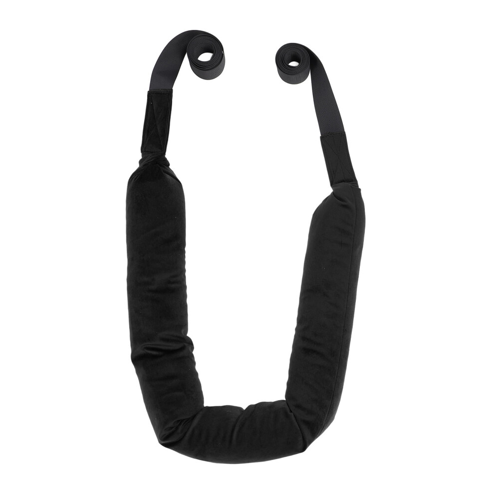 Black Lumbar Tensioner Belt, Adjustable Fleece Waist Stretcher