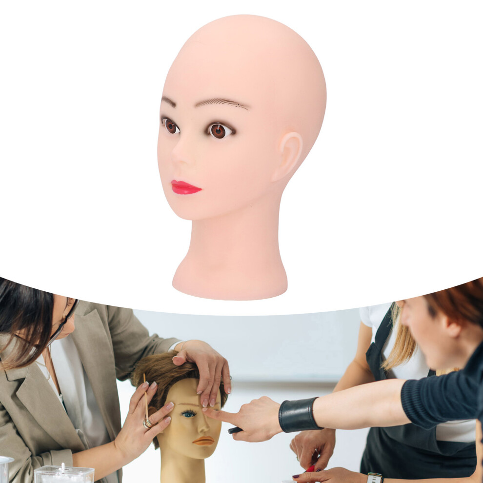 Bald Mannequin Head with 3D Glasses Eyes PVC Wigs Display Practice Makeup
