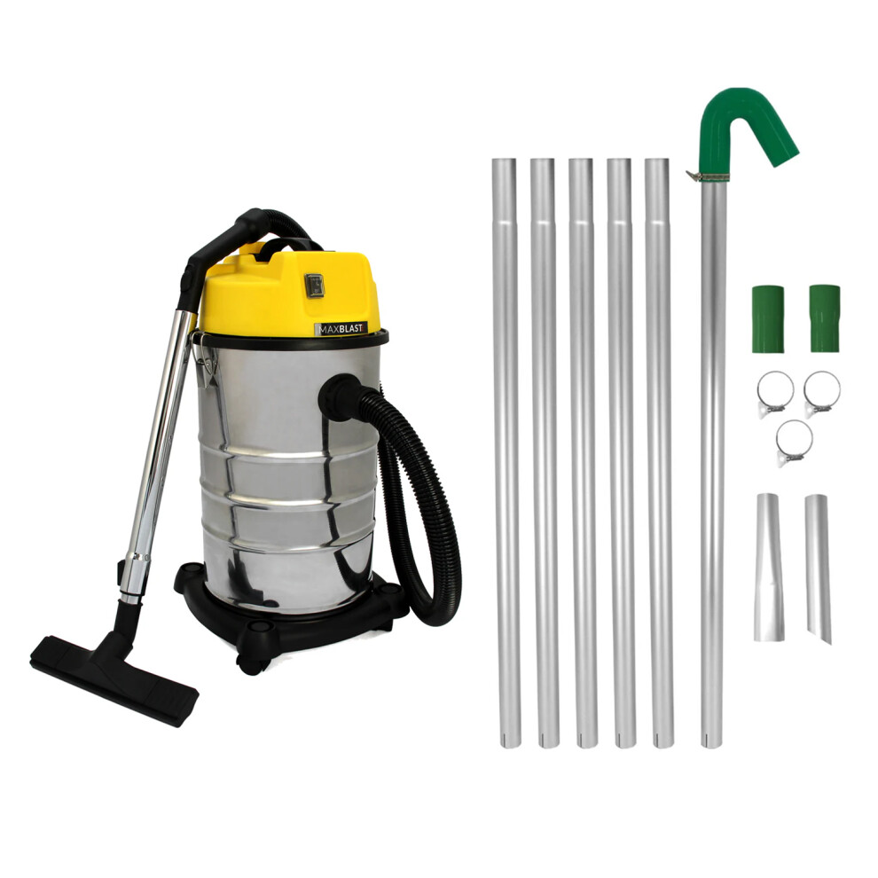 Monstershop (30L) Gutter Vacuum Pole Kit Long Reach Drain Pipe Cleaning & Wet & Dry Hoover 30L