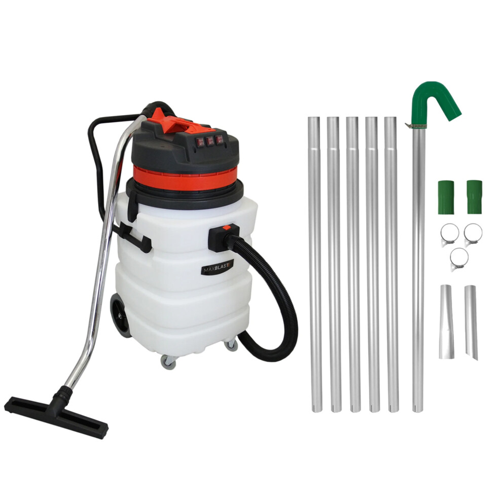 Monstershop (90L) Gutter Vacuum Pole Kit Long Reach Drain Pipe Cleaning & Wet & Dry Hoover 90L