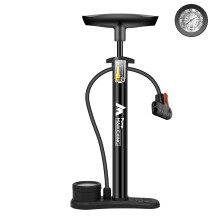 Stainless Steel Portable Bike & Car Pump with Gauge, 160PSI, Black