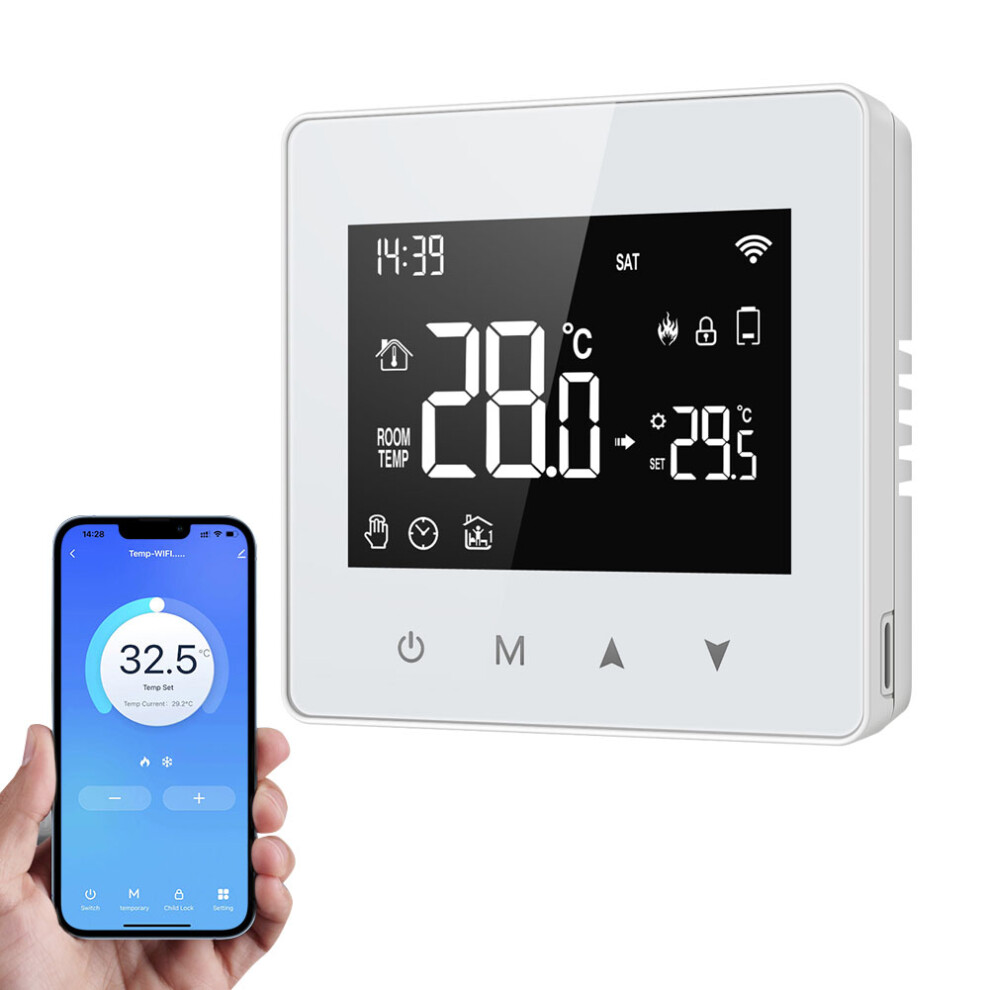 Battery-Powered WiFi Thermostat Alexa/Google Compatible LED Display