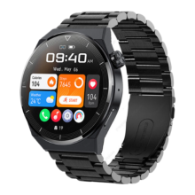 GT3 Pro Smartwatch Black Steel – NFC, 390x390 HD-Display, Bluetooth-Anrufe, Herzfrequenz, Blutdruck, KI-Sprachassistent, IP68