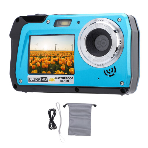 4K Underwater Camera 56MP Dual Screen 11FT Water Resistant Digital Camera 1