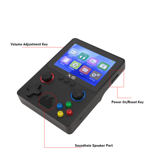 Handheld Retro-Spielkonsole 32GB 3,5" IPS-Bildschirm Schwarz 2