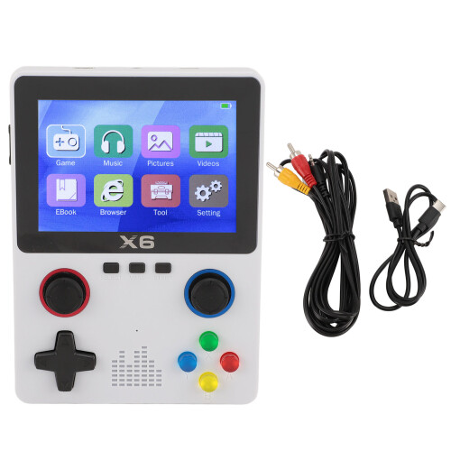 Handheld Retro-Spielekonsole 32 GB, 3,5" IPS-Bildschirm, Weiß 1
