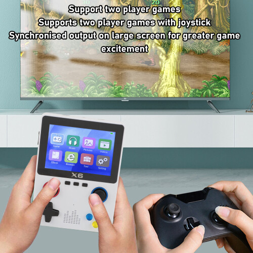 Handheld Retro-Spielekonsole 32 GB, 3,5" IPS-Bildschirm, Weiß 2