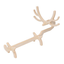 Wooden Deer-Shaped Wine Bottle Holder Tabletop Decor, Solid Wood
