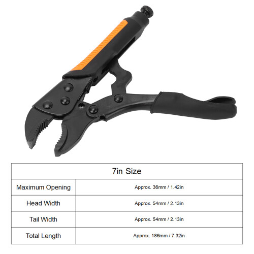 7in Curved Jaw Locking Pliers - Adjustable Clamping Wrench 1
