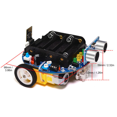Kit Auto Intelligente MCU Robot: 4 x AA, 6V, 230mA 1
