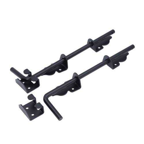 2er Pack Torbodenriegel, 12-Zoll schwarzes Metall