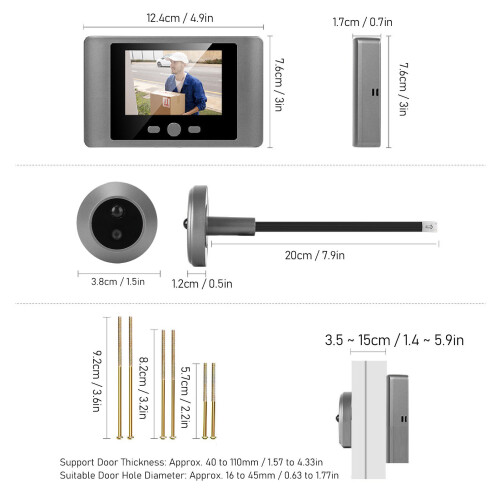 2.8" LCD Door Viewer with Night Vision & Motion Sensor Technology 1
