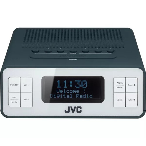 JVC JVC RA D32H DAB FM Clock Radio - Grey