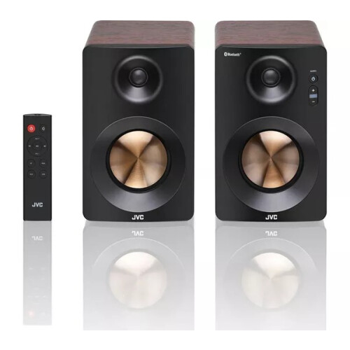 JVC JVC XS D629BM 2.0 Bluetooth Bookshelf Speakers  Walnut