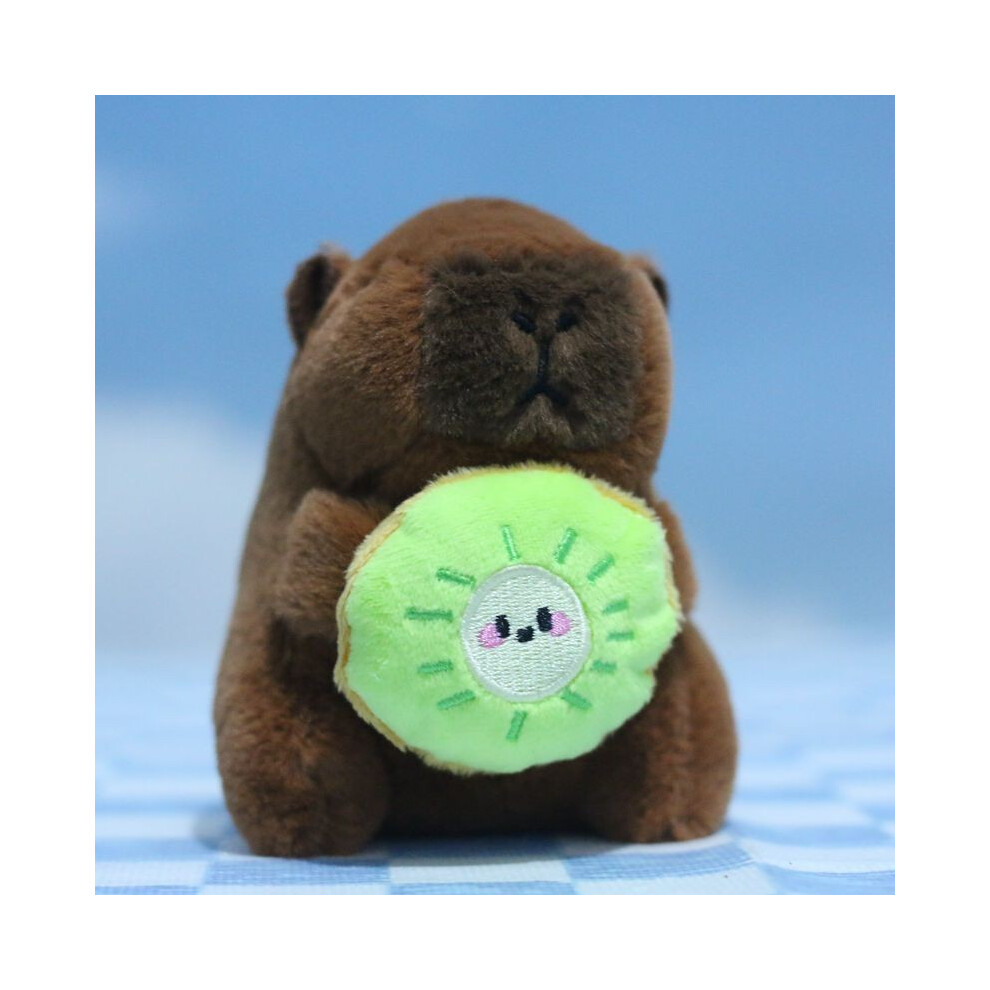 (Kiwi) Plush Capybara Charming Toy Fruit Character Keyring Perfect For Collectors Kids And