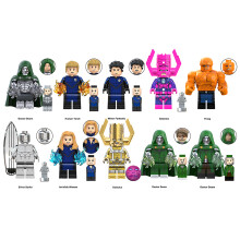 (10PCS Fantastic Four - C) 45PCS Fantastic Four Human Torch Stone Man Minifigures Building Blocks Fit Lego Kid Toys
