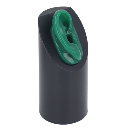 Modèle d’oreille en silicone - droite, verte et souple, avec support