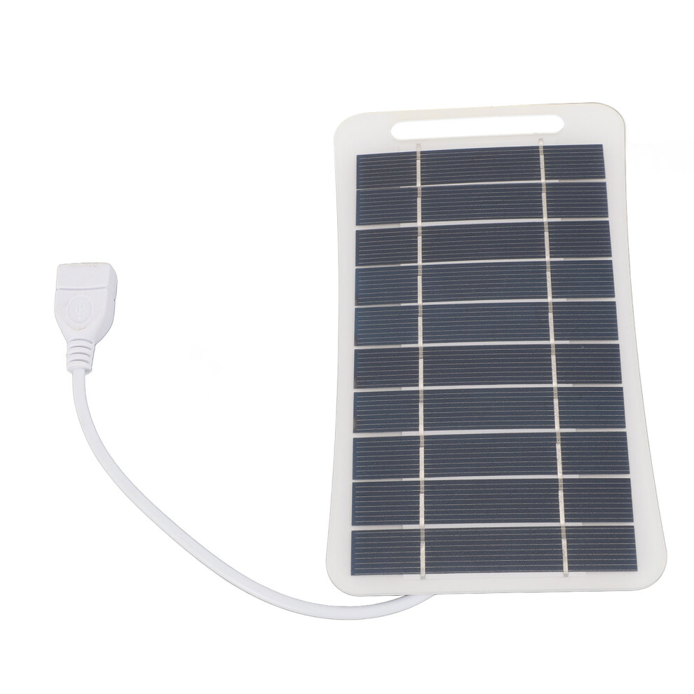 5V 5W Usb Solar Panel Monocrystalline Charger For Outdoor Travel White 8271331302916