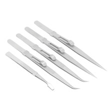 5 Stück Edelstahl antistatisches Pinzetten-Set 16,4 cm