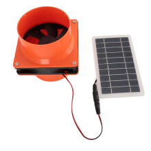 Ventilador de extracción alimentado por energía solar 10W 5V ABS para tubo redondo refugio para mascotas gallinero