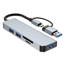 Multiport-USB 3.0-Hub mit SD- und TF-Kartenleser für Desktop, Laptop, PC, Konsole