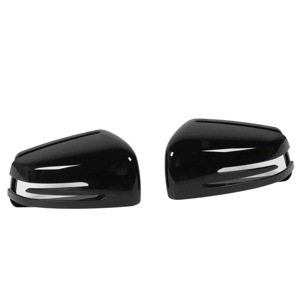 2Pcs Abs Rearview Mirror Covers For Benz W176, W246, W204, W221, C218 Black 8461331308425