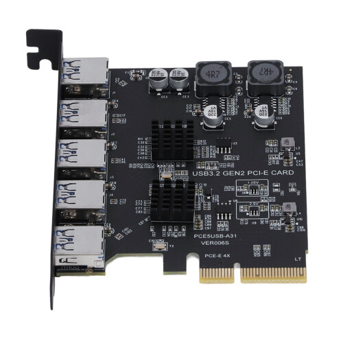 USB 3.2 Gen 2 5-Port PCIe Expansion Card 10Gbps for Desktop 1