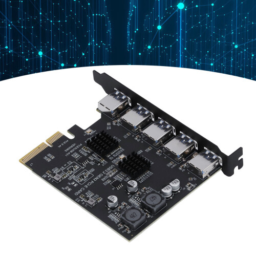 USB 3.2 Gen 2 5-Port PCIe Expansion Card 10Gbps for Desktop 2