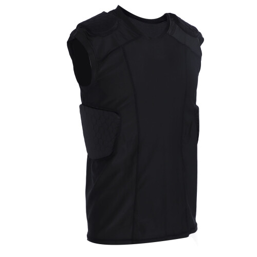 Youth Padded Compression Vest Sleeveless Quick Dry Chest Protector L