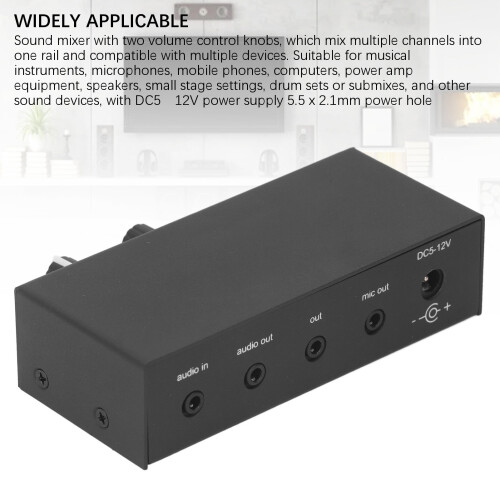 Microphone Music Mixer 6,5 mm dynamique, 3,5 mm - Noir 2