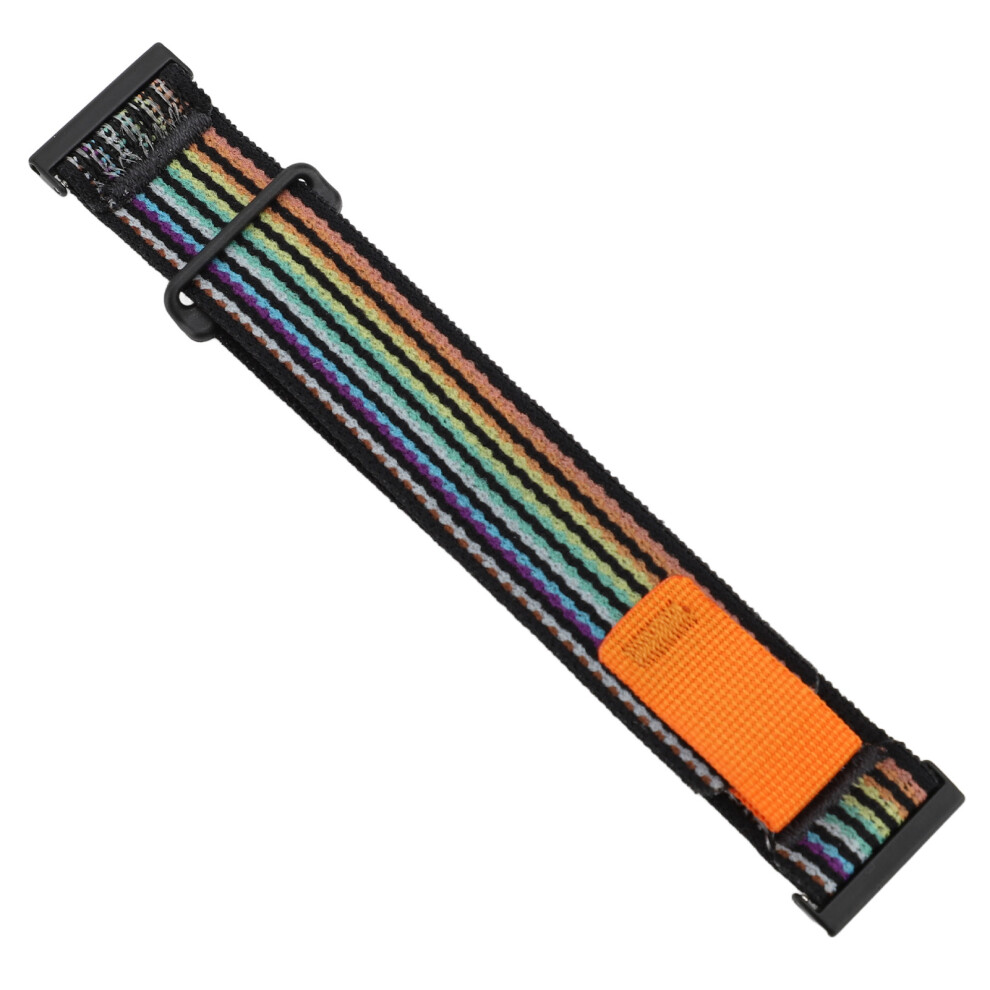 Nylon 2-Piece Watch Band for HR Baro D5i 24mm Adjustable Black Rainbow-image-OPC-PJ9SSPW-NEW