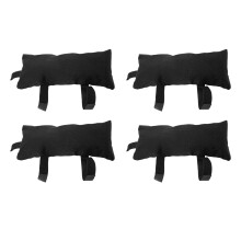 Hochwasserschutz-Sandsäcke, 4 Stück, strapazierfähig, wiederverwendbar, mit Reißverschluss, schwarz