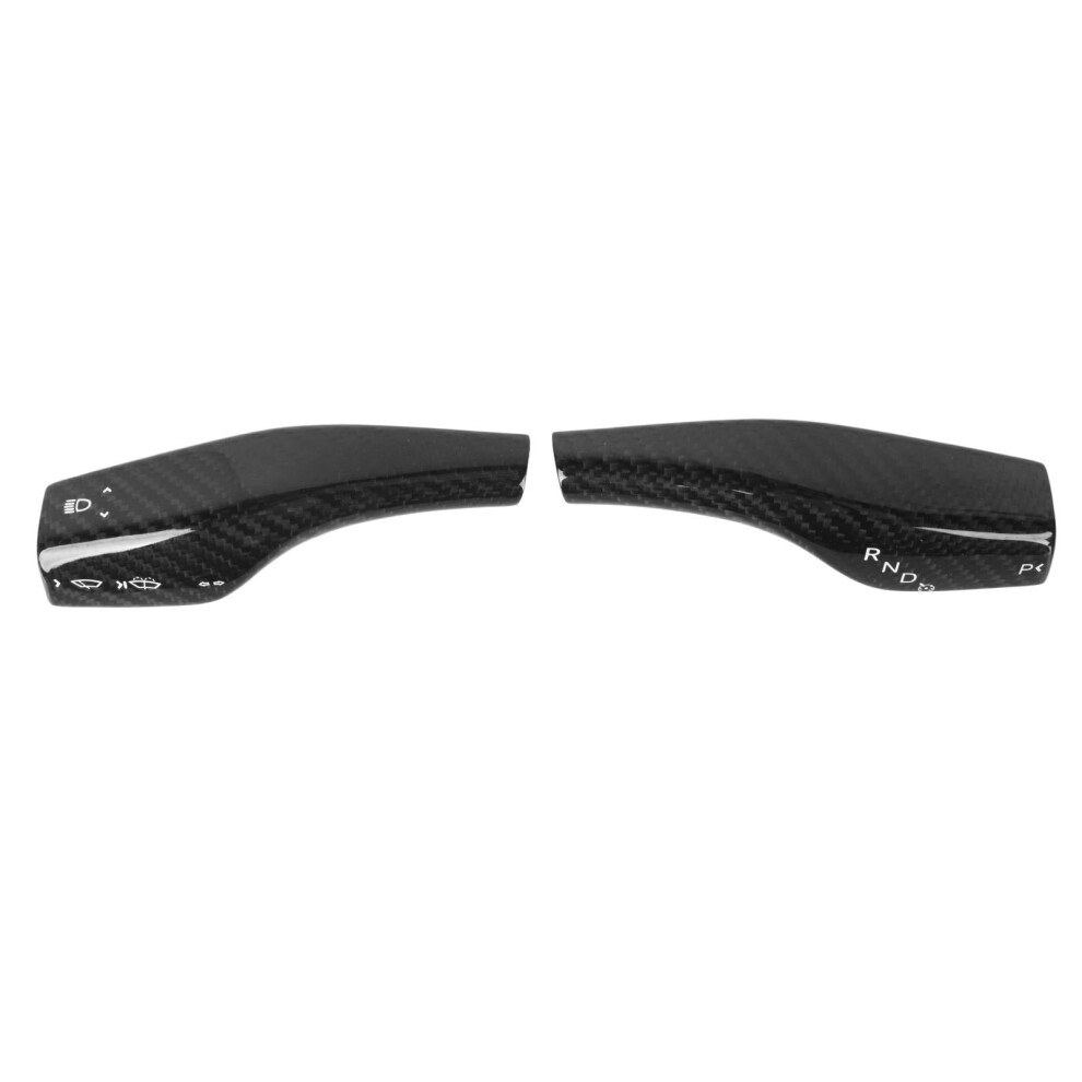 2Pcs Steering Lever Cover Carbon Fiber Scratch Black 9121376037153
