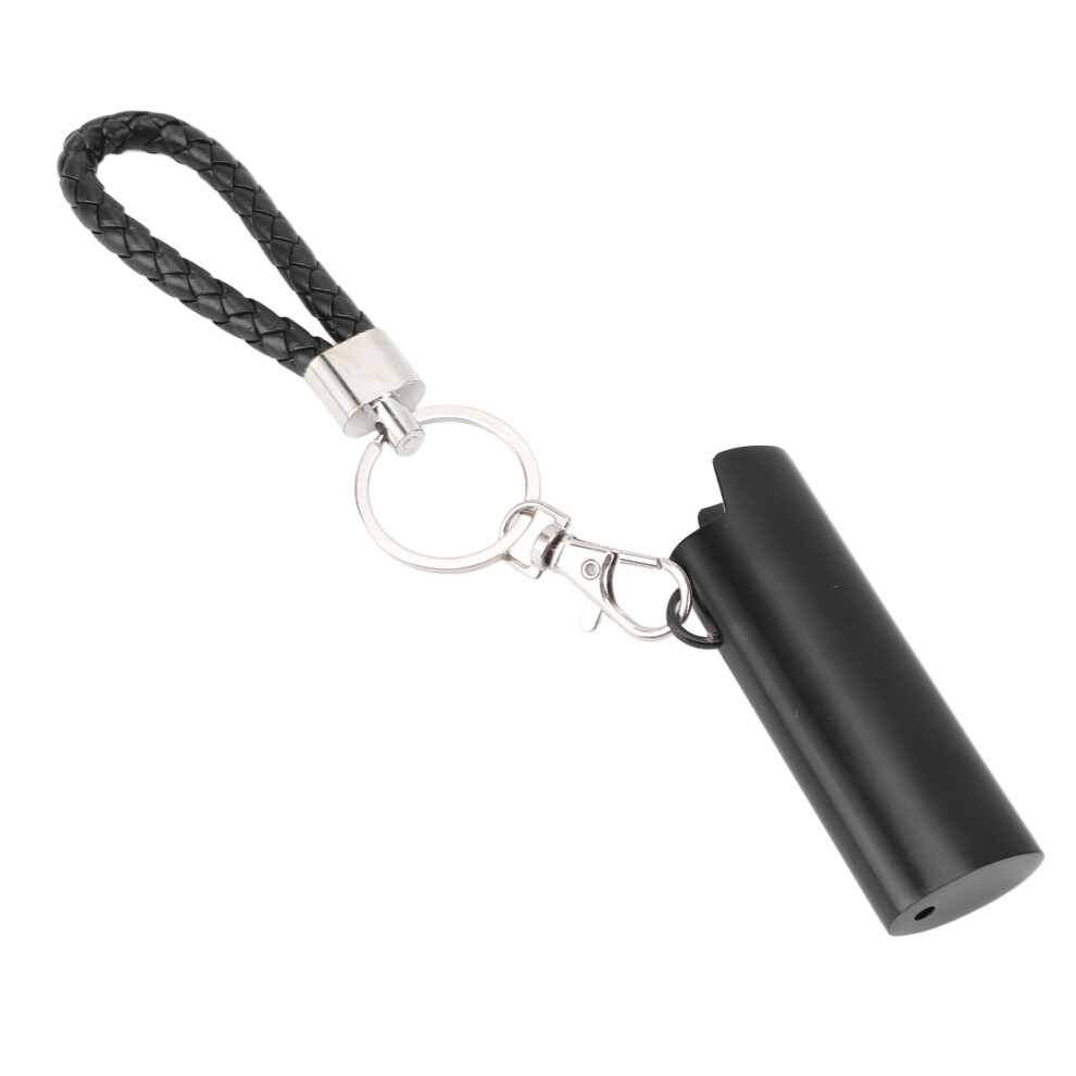 Aluminum Lighter Holder Keychain with Spring Clip â Black, 8cm