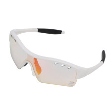 Gafas fotocromáticas para niños para correr, marco blanco y rojo