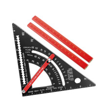 7 Inch Aluminum & Wood Carpenter Square with 80 Angle & 2 Pencils