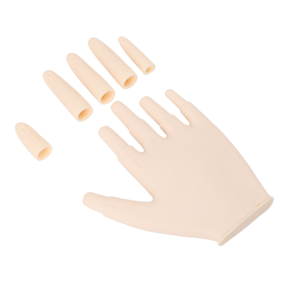 Soft Rubber Hand for Acrylic Nails, Movable Joints, Nail Art Practice