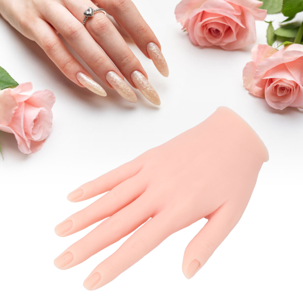 Silicone Nail Practice Hand for Art Training, Flexible Mannequin Display