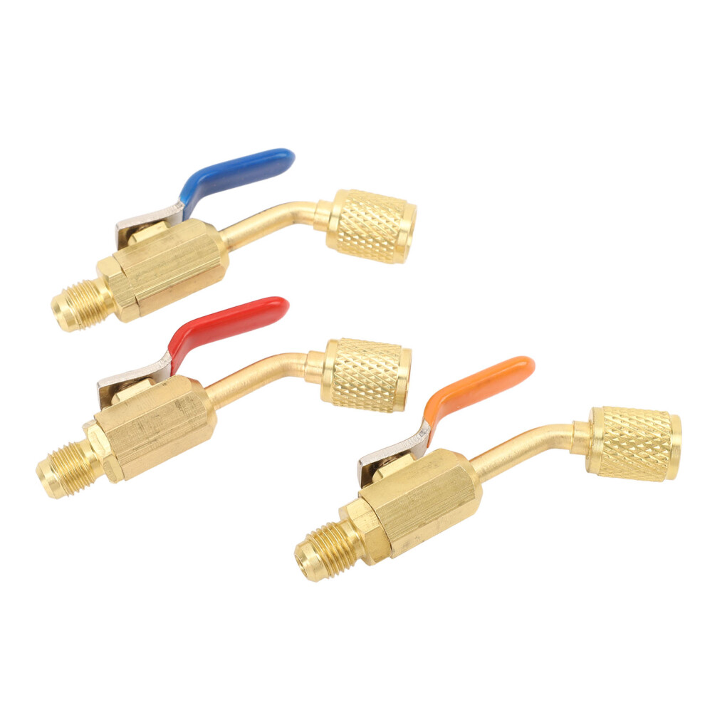 Brass 1/2In Angled Refrigerant Ball Valve For R134a R410a R22 & R12 8731331334022