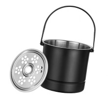 Ice Bucket Pro Verstärkter Edelstahl 1,0 L Schwarz