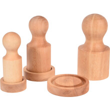 oiled dobar pots 3x Large paper / flower pot wooden press round, diameter 7 cm 9 cm 11 cm beech, beige