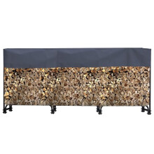 QUICK STAR Metal Firewood Rack 272 x 25 x 95 cm with Protective Cover Garden Firewood Shelter 1.0 m? / 1.5 SRM Stacking Aid