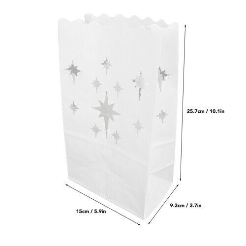 20 pezzi di sacchetti luminarie bianchi 15x25.7x9.3cm Stelle 1