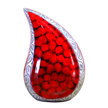 eSplanade Teardrop Cremation Urn Memorial Container Jar Pot | Cremation urn | Metal urn | Burial urn (Fiery Red)