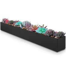 Modern Rectangle Planter Box - 32" Metal Planter Ideal as a Long Succulent Planter | Rectangular Planter Box for Table or Window Sill Planters Indoor