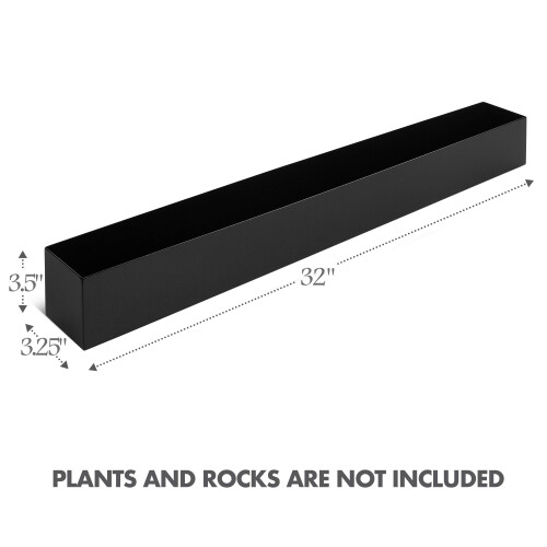 Modern Rectangle Planter Box - 32" Metal Planter Ideal as a Long Succulent Planter | Rectangular Planter Box for Table or Window Sill Planters Indoor 1
