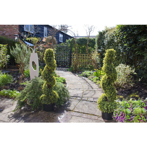 2 x Artificial Topiary Boxwood Spiral Trees (3ft/90cm) 1