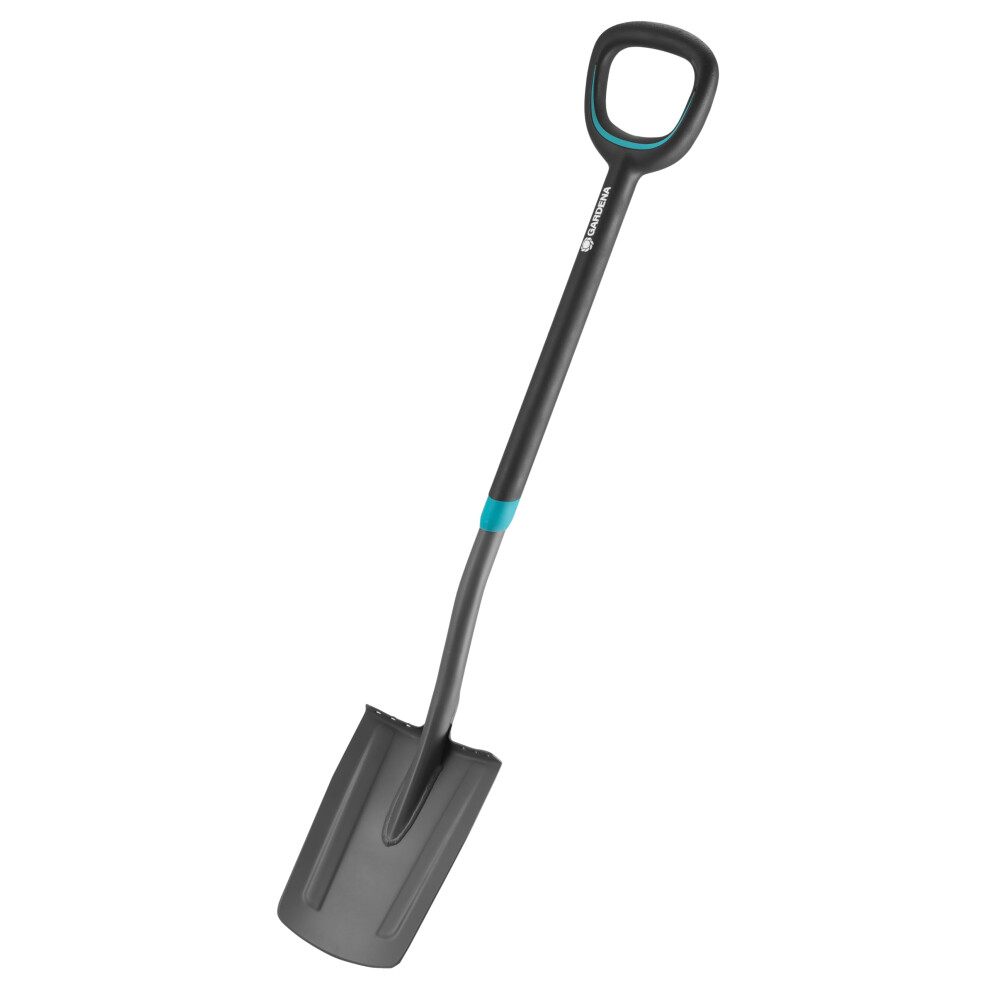 Gardena Ergoline Pointed Spade, Garden Spade Steel For Turning Over And Removing Soil With Foot Rest And Ergonomic D-Handle (17012-20)
